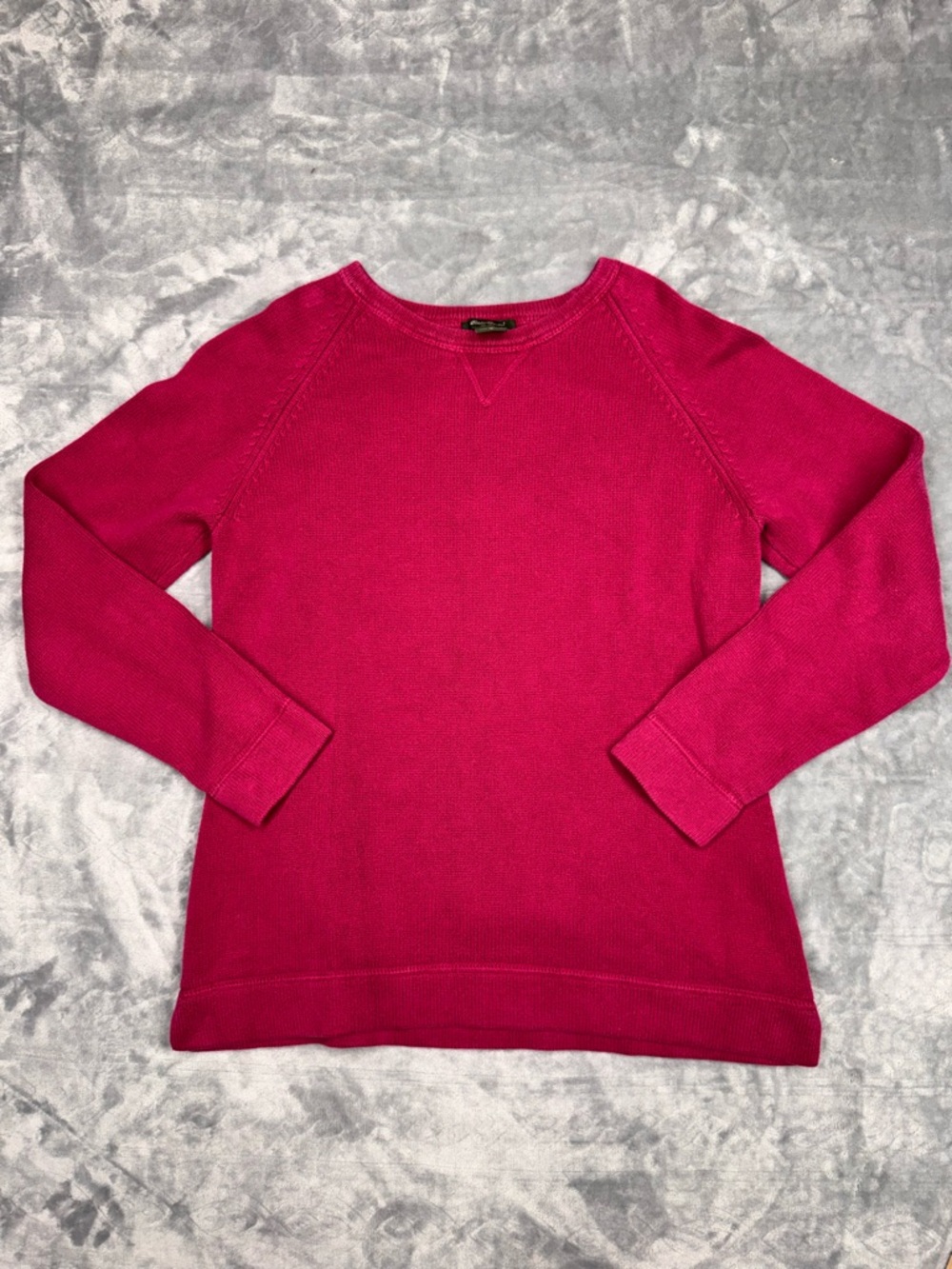 Eddie Bauer Cotton Crewneck Sweater in Bright Magenta